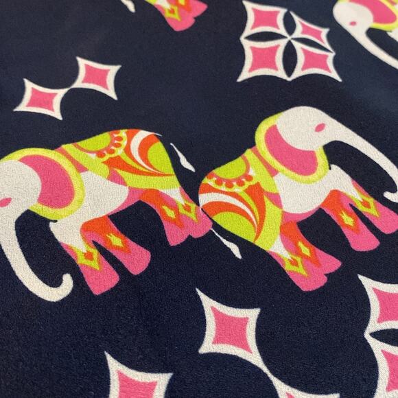 Crown & Ivy Asian Elephant Ruffle Neck Knee Length Shift Dress Size 12 - Picture 8 of 9